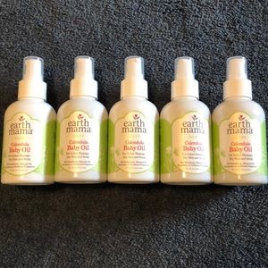 FIVE Earth Mama Calendula Baby Oils. 4oz each.